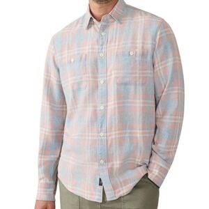 Faherty Mens Medium Tried and‎ True Chambray Work Shirt Coral Bay NWT